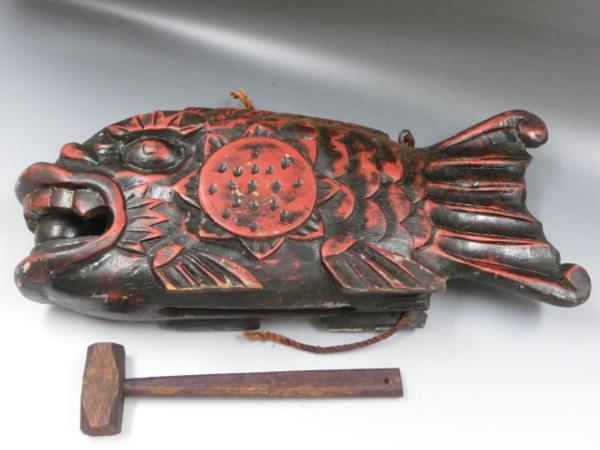 希少品 魚鼓 魚板 仏具 古民具 時代物 茶道 茶事懐石の鳴り物 禅院 
